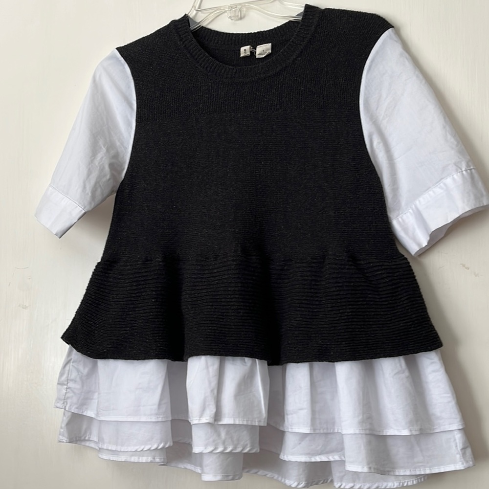 Anthropologie layered look sweater top by Moth